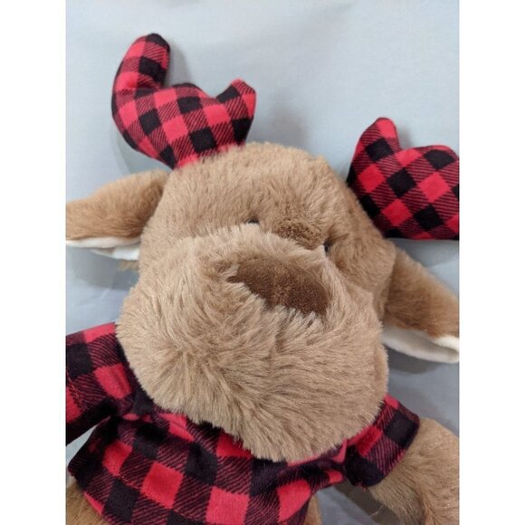 Spark Create Imagine  Reindeer  plush rattle crinkle ears red plaid 15" - Picture 3 of 6